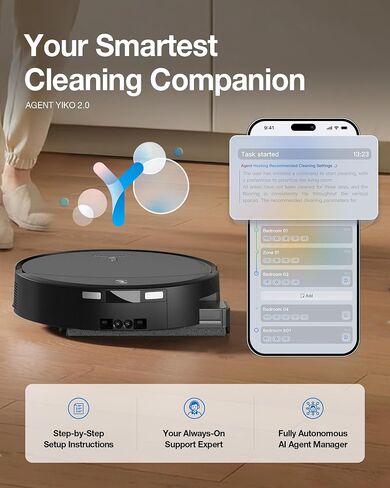ECOVACS DEEBOT X11S PRO Omni Robot Vacuum and Mop، 30000Pa، TrueEdge Roller Mopping، محطة Omni للتنظيف بدون جهد، شحن سريع لمدة 3 دقائق للمنزل الكبير، ZeroTangle، تجنب الذكاء الاصطناعي، وكيل YIKO in Kuwait