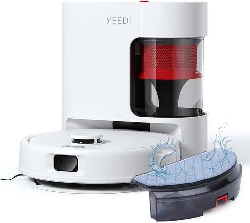 مكنسة وممسحة روبوت Yeedi C14 PRO Plus مع محطة تفريغ تلقائية، تنظيف بدون استخدام اليدين لمدة 45 يومًا، نظام تنظيف OZMO، شفط 11000 باسكال، فرشاة مضادة للتشابك لشعر الحيوانات الأليفة، التطبيق والتحكم الصوتي، أبيض in Saudi Arabia