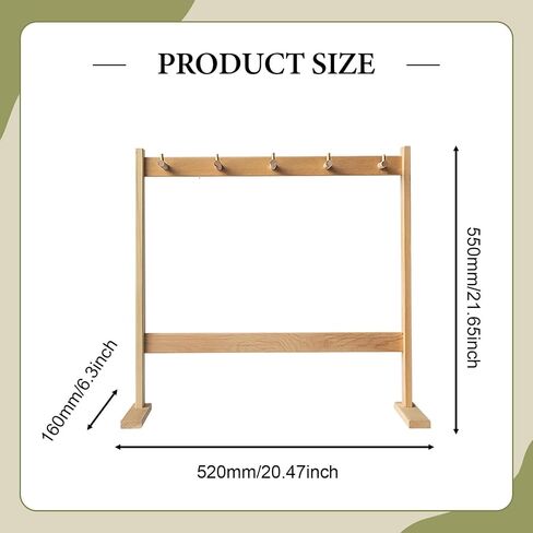 Chime Stand Gong Stand Decorative Wooden Holds 5 Chimes Display Rack for Desktop in Kuwait