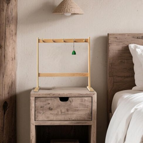 Chime Stand Gong Stand Decorative Wooden Holds 5 Chimes Display Rack for Desktop in Kuwait
