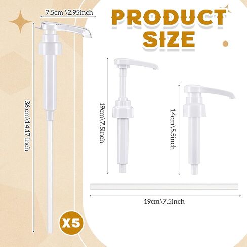 Nuogo Coffee Syrup Pumps with Tip Covers Only Compatible with Monin 750ml (25.4 Fl Oz) Glass Bottles Flavor Syrup Pump Dispenser for Dirty Soda Bar Supplies, Food Safe Material in Kuwait