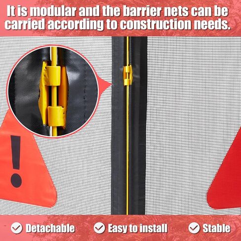 Pushglossy 120" x 45" Heavy Duty Nylon Coated 3 Section Debris Containment Mesh Barrier for Controlling Chips Grinding Stumps Chipping Brush, Portable Safety Barrier with Metal Frame(Warning) in Kuwait