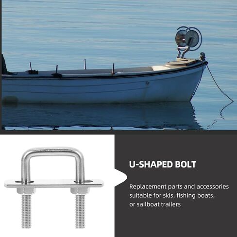 4Pcs M8 Square U-Bolts, 1-1/4"(30mm) Inner Width, Stainless Steel u-Bolts for Replacement Parts and Accessories for Ski, Fishing Boat or Sail Trailer in Kuwait