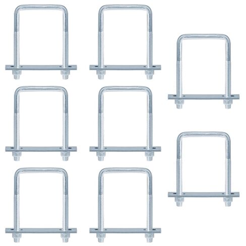 8 Pcs 2-1/2 Inch Wide Square U-Bolt, 3/8" x 2-1/2" x 4-1/8" in Kuwait