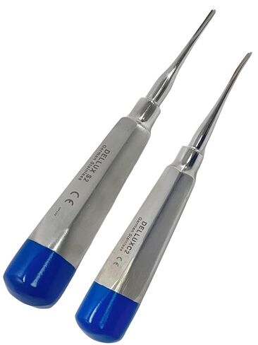 ArtLaB-Dental Luxating Elevator Dental Root Elevators Straight Curved Tip-Periotome Luxating Elevator Apical Root Dental Elavators Extracting Extraction (Elevator STR 2MM Gold) in Kuwait