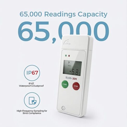 USB Temperature Data Logger,Temperature Recorder with 65000 Points,Auto PDF Report,180days Cold Chain Refrigerator Thermometer in Kuwait