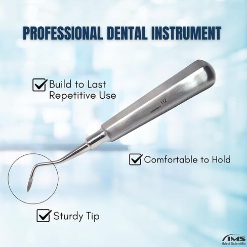 3 Pcs Dental Root Tip Heidbrink Elevators H1 Straight, H2 Left, H3 Right, Tooth Extracting Stainless Steel Elevator Set for Dentists Students Training Centers in Kuwait