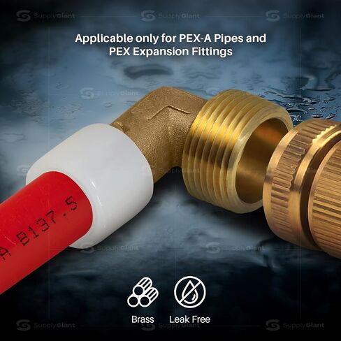 كوع ملولب 90 درجة Pex-A، 3/4 بوصة توسيع Pex x 3/4 بوصة MIP محول الكوع، بدون محول نحاسي F1960 للاستخدام في توصيل أنابيب Pex-A (عبوة من 5) in Kuwait