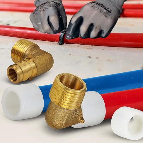 كوع ملولب 90 درجة Pex-A، 3/4 بوصة توسيع Pex x 3/4 بوصة MIP محول الكوع، بدون محول نحاسي F1960 للاستخدام في توصيل أنابيب Pex-A (عبوة من 5) in Kuwait