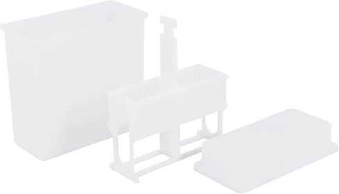 YARNOW Microscope Slide Staining Jar and Rack Set for Laboratory Use Heat Resistant Plastic Container with Slots Design White Slides Staining Holder Sturdy and Not Easily Damaged in Kuwait
