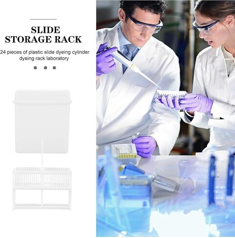 Ciieeo Plastic Microscope Slide Staining Jar with Slots Design and Heat Resistant Rack for Laboratory Staining in Kuwait