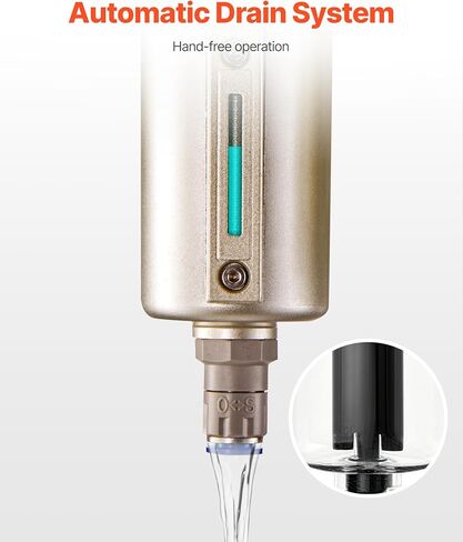 VEVOR Air Compressor Filter Regulator, 3/4" NPT 3-Stage 5μm & 0.3μm & 0.1μm Air Drying System with Micron Filters and Desiccant Dryer, Auto Drain Air Compressor Water Separator 175PSI Max Pressure in Kuwait
