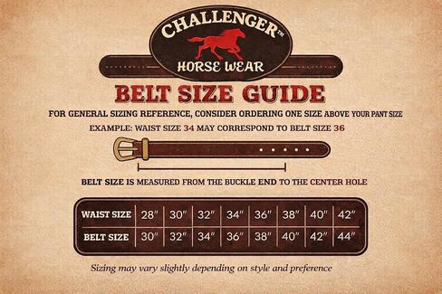 CHALLENGER Men's 1-1/2" Wide Leather Casual Jean Belt Classic Tooled in Kuwait