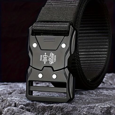 Quick Release Buckle Nylon Belt, Breathable Military Webbing Belt for Men's Work, Hiking and Daily Wear sports-fan-belts in Kuwait