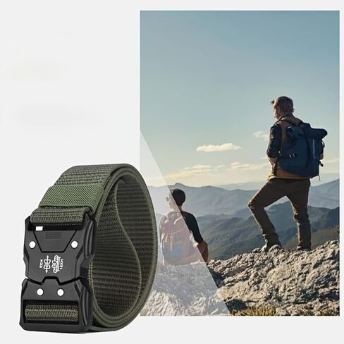 Quick Release Buckle Nylon Belt, Breathable Military Webbing Belt for Men's Work, Hiking and Daily Wear sports-fan-belts in Kuwait