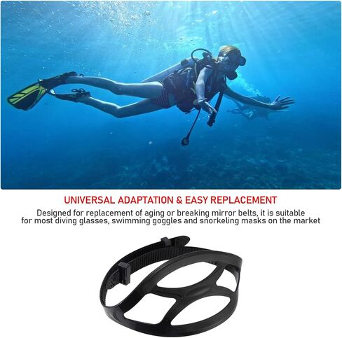 3 Pieces Replacement Universal Diving Mask Straps for Diving, Swimming, Snorkeling, Scuba - Silicone Swim Goggle Strap in Kuwait