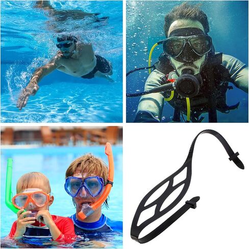 3 Pieces Replacement Universal Diving Mask Straps for Diving, Swimming, Snorkeling, Scuba - Silicone Swim Goggle Strap in Kuwait