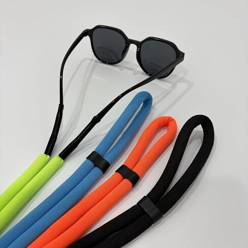 4PCS Adjustable Floating Goggle Straps, Universal Neoprene Lanyard for Sports Goggles, Ideal for Kayaking, Fishing, Beach & Pool (Orange, Blue, Green, Pink) in Kuwait
