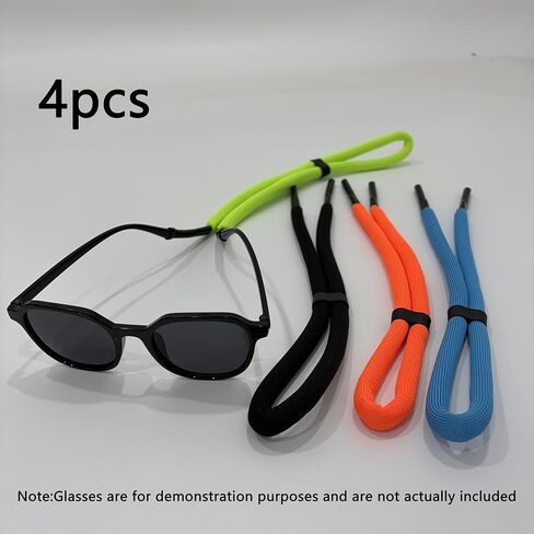 4PCS Adjustable Floating Goggle Straps, Universal Neoprene Lanyard for Sports Goggles, Ideal for Kayaking, Fishing, Beach & Pool (Orange, Blue, Green, Pink) in Kuwait