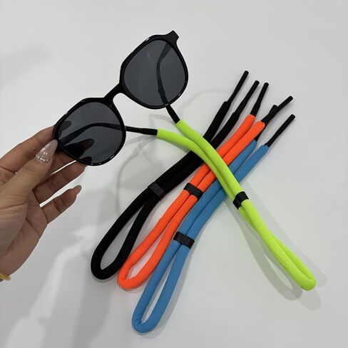 4PCS Adjustable Floating Goggle Straps, Universal Neoprene Lanyard for Sports Goggles, Ideal for Kayaking, Fishing, Beach & Pool (Orange, Blue, Green, Pink) in Kuwait