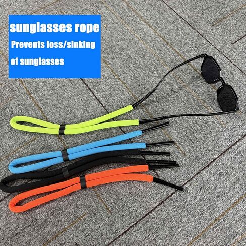 4PCS Adjustable Floating Goggle Straps, Universal Neoprene Lanyard for Sports Goggles, Ideal for Kayaking, Fishing, Beach & Pool (Orange, Blue, Green, Pink) in Kuwait