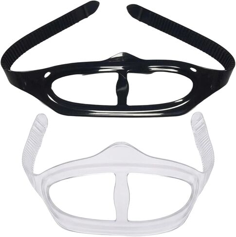 2 Pack Black and Clear Mask Straps Dive Mask Strap, Universal Scuba Mask Strap Replacement, Quick-Adjust Buckles for Diving Snorkeling Freediving, Premium Silicone Material with Secure Fit in Kuwait