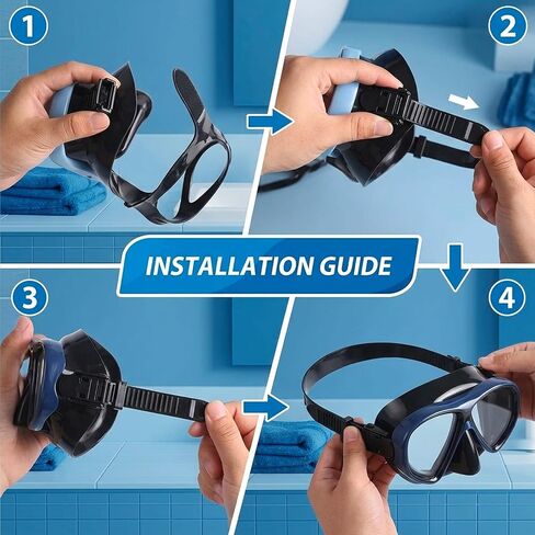 2 Pack Black and Clear Mask Straps Dive Mask Strap, Universal Scuba Mask Strap Replacement, Quick-Adjust Buckles for Diving Snorkeling Freediving, Premium Silicone Material with Secure Fit in Kuwait