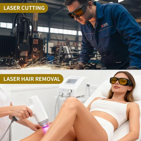 Laser Safety Glasses, OD8 Eye Protection for 190-2000nm & 1064nm, Goggles for IPL, Fiber Laser Engraving, Cutting, Welding & Lab Use with Case & Cloth in Kuwait