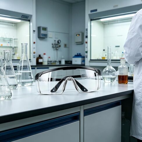 Safety Glasses Clear Anti-Fog, Over Glasses Protective Eyewear with Side Protection for Work, Lab & Construction in Kuwait