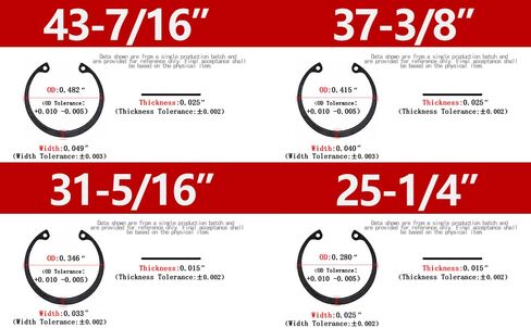 Internal Circlip Assortment Kit, Black Carbon Steel Retaining Rings for Bores, Multiple Sizes in Kuwait