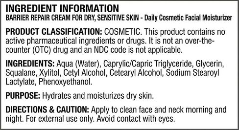 Barrier Repair Cream for Dry, Normal, or Sentitive Skin, Strengthens Barrier, Fast-Absorbing Hydration, Suitable for Dry, Seborrheic, Normal & Sensitive Skin - Dermatitis Gentle Ingredients in Kuwait
