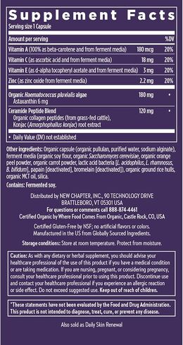 New Chapter Skin Barrier Boost – Clinical-Strength Astaxanthin for Fine Lines - Collagen Protection + Hydration - Vitamins A C E Zinc + Collagen Peptides - Visible Results in 6 Weeks - 30 Count in Kuwait