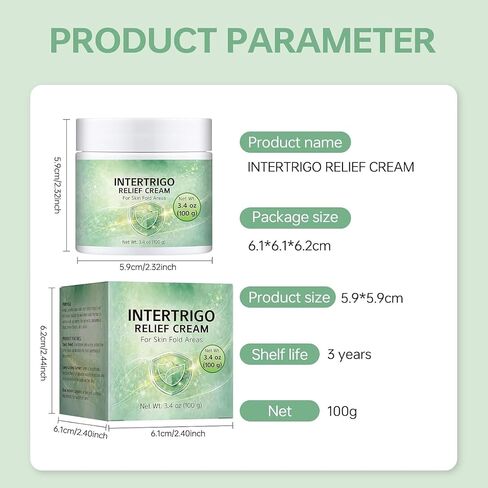 Intertrigo Cream,Skin Fold Barrier Cream for Moisture & Friction Protection, Helps Support Skin Comfort, Fast-Drying Non-Greasy Formula for Friction-Prone Areas. in Kuwait