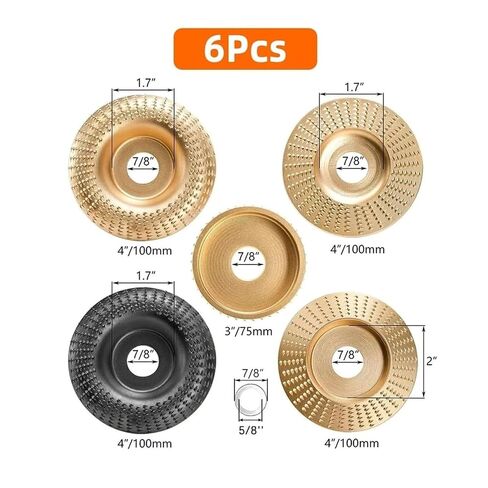 6Pcs Wood Carving Disc Set for Angle Grinder – Carbon Steel Grinding & Polishing Wheels for Wood Sanding in Kuwait