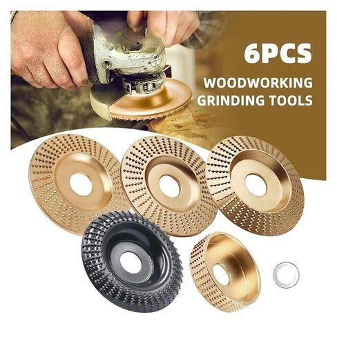 6Pcs Wood Carving Disc Set for Angle Grinder – Carbon Steel Grinding & Polishing Wheels for Wood Sanding in Kuwait