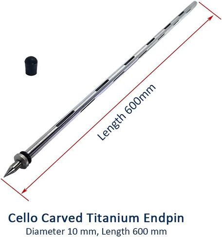Carved Titanium Endpin for Cello in diameter 10mm, Length 595 mm in Kuwait