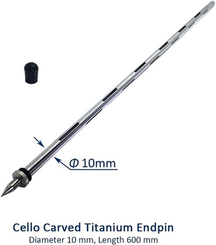 Carved Titanium Endpin for Cello in diameter 10mm, Length 595 mm in Kuwait