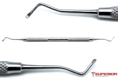 Dental 17W Excavators Spoons 1.2mm/1.25mm Double Ended Restorative Oral Steel Instruments in Kuwait