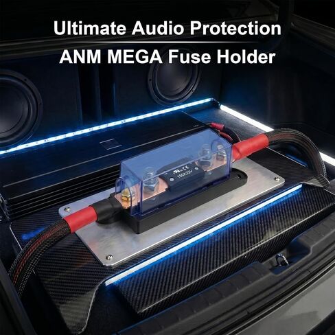 Heavy-Duty MEGA/ANM Fuse Holder, 300A 32V DC Rated | Stainless Steel M8 Studs for RV, Marine Auto in Kuwait