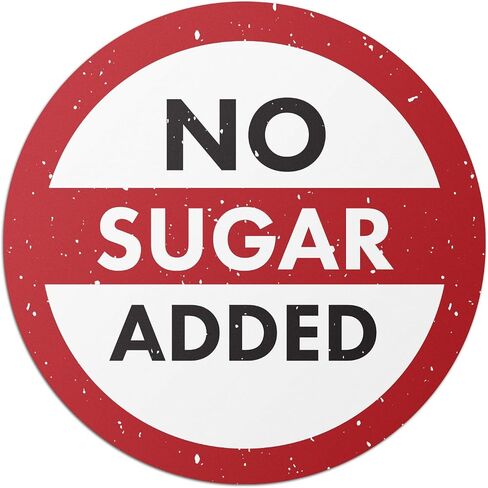 No Sugar Added Stickers – 1" Round Food Labels (Red/White, 600 Count) | Dietary Labels for Delis, Butcher Shops, Restaurants, and Food Trucks in Kuwait