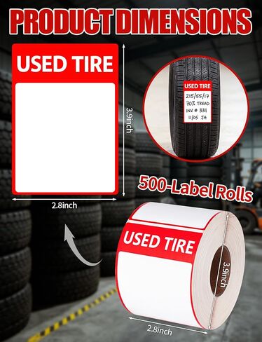 500Pcs Used Tire Label with Writable Blank Space for Storage and Garage Organization in Kuwait