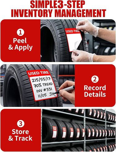 500Pcs Used Tire Label with Writable Blank Space for Storage and Garage Organization in Kuwait