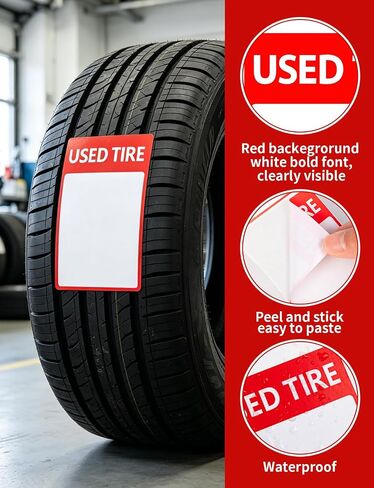 500Pcs Used Tire Label with Writable Blank Space for Storage and Garage Organization in Kuwait