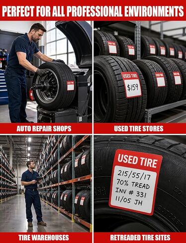 500Pcs Used Tire Label with Writable Blank Space for Storage and Garage Organization in Kuwait