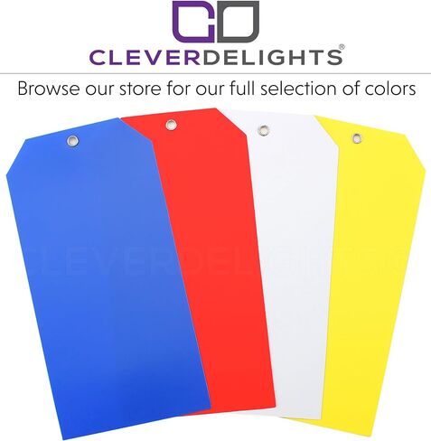 CleverDelights Large Yellow Plastic Tags - 6.25" x 3.125" - 25 Pack - Waterproof and Tear-Resistant in Kuwait
