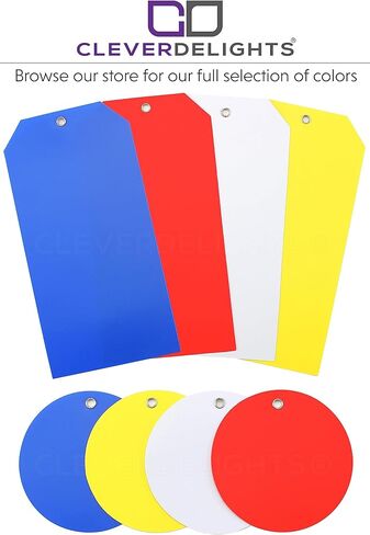 CleverDelights Large Yellow Plastic Tags - 6.25" x 3.125" - 25 Pack - Waterproof and Tear-Resistant in Kuwait