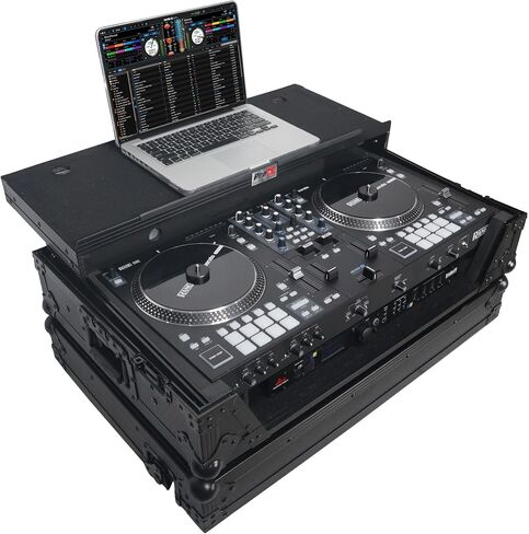 حافظة ProX Flight لجهاز تحكم RANE ONE DJ مع رف منزلق للكمبيوتر المحمول ورف 1U وعجلات - رغوة واقية عالية الكثافة للدعم الداخلي - لمسة نهائية على خشب رقائقي مصفح مقاس 3/8 بوصة - XS-RANEONE WLT in Kuwait