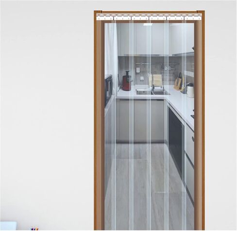 Plastic Curtain Plastic Strip Curtain Clear PVC Freezer Curtain PVC Slat Curtain for Pet Home, Warehouse, Factories (Size : 105x210cm/41.34x82.68in) in Kuwait