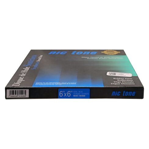 MDC NIC Tone Synthetic (Non-Latex) Dental Dam (Medium Blue - 6"x6" - 15 Sheets/Box) in Kuwait