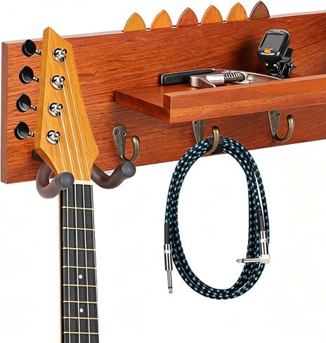 Multipurpose Instrument Wall Hook Wood Construction Soft Padding Guitar Stand for Holds Guitars Ukuleles Securely Wooden Guitar Hook in Kuwait